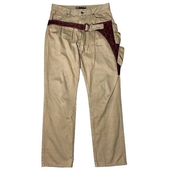KMRii Japan Other - KMRii Japan 2000's Gemstone 3D Asymmetric 8 Pockets Cargo Pants, Tan, 31US